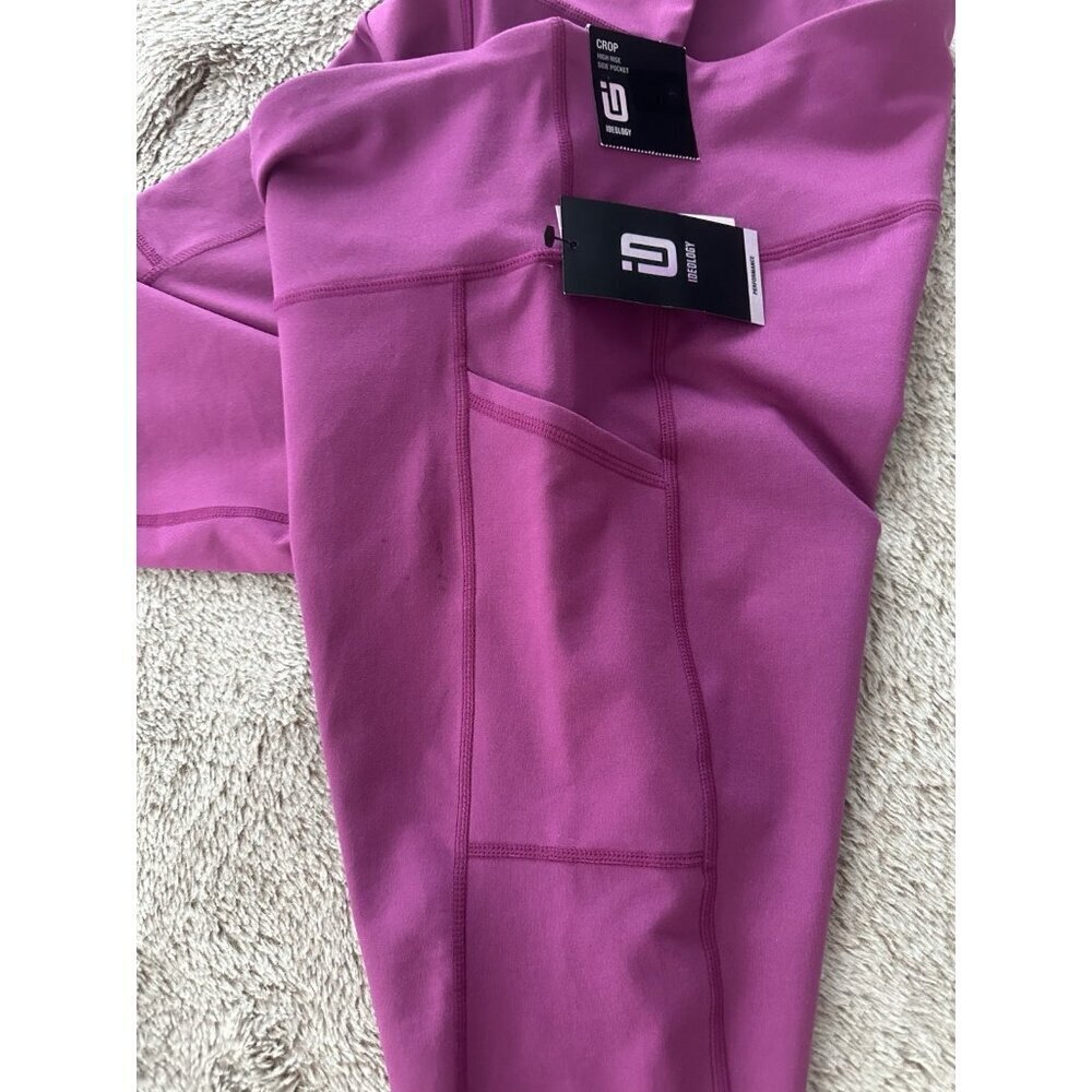 Id Ideology Compression High-Rise Side-Pocket Cropped Leggings Berry XL New - Picture 11 of 15